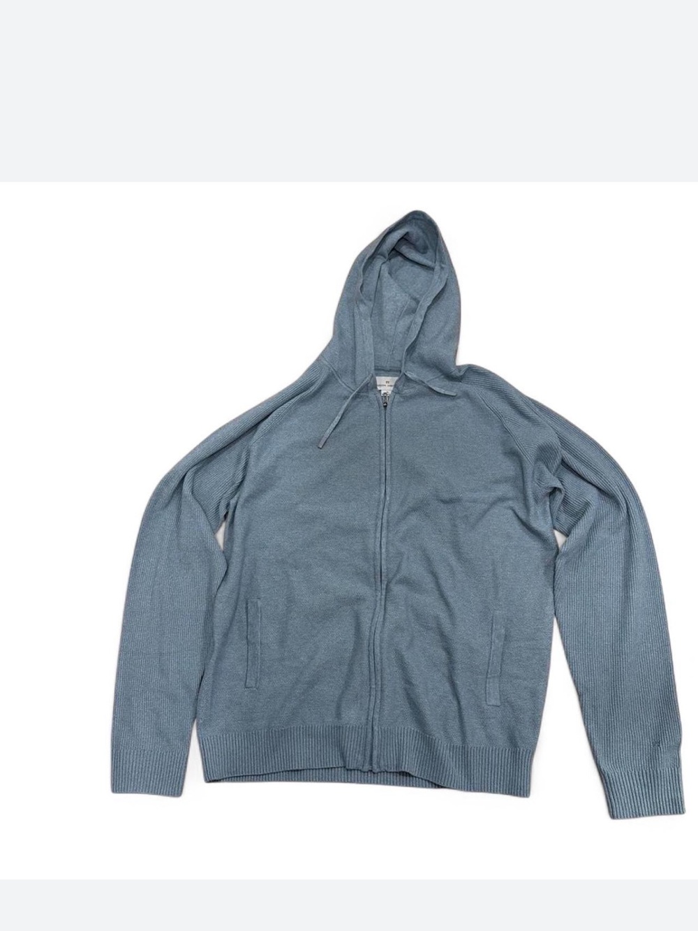 Men's Light Blue Zip Hoodie Sweater